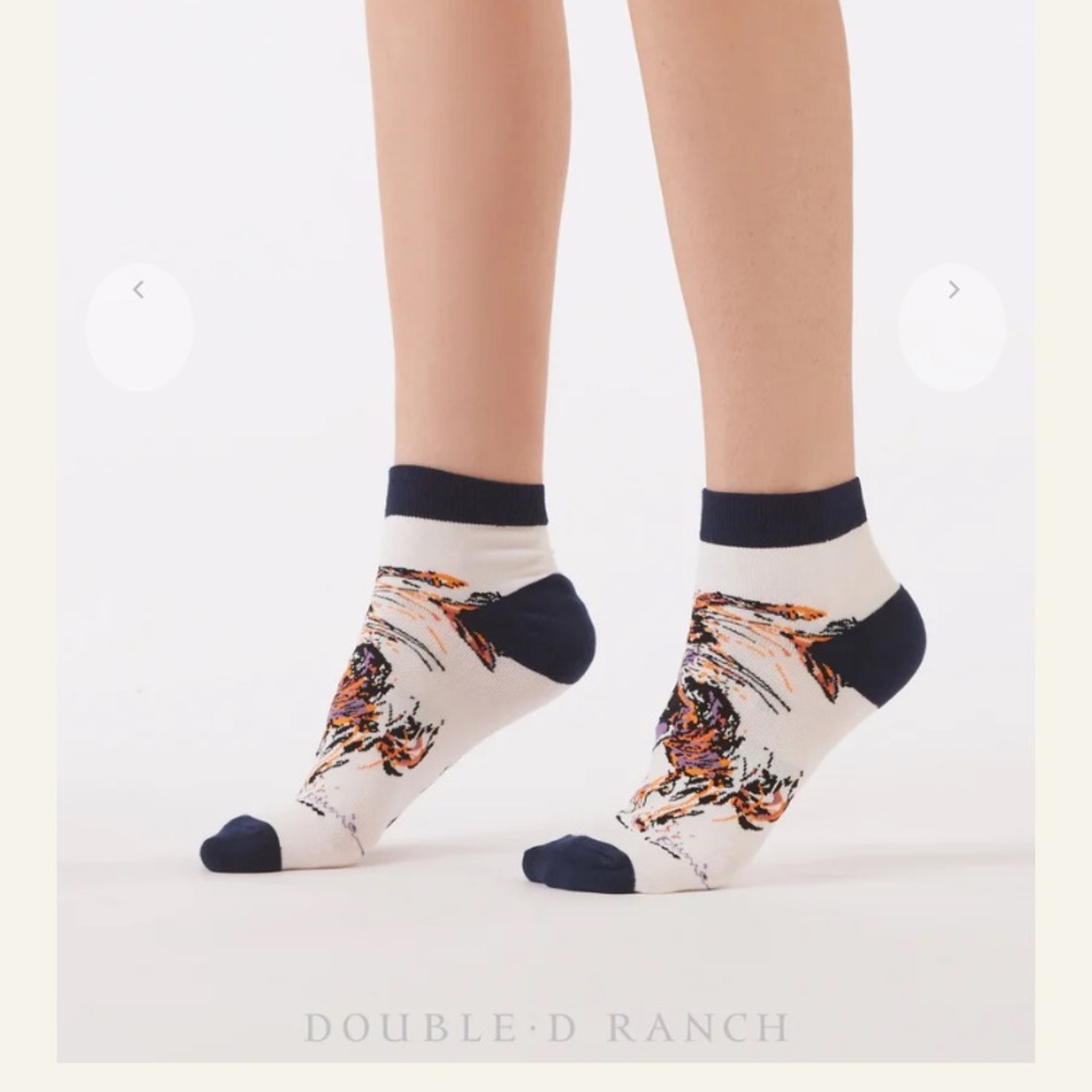 Double D Ranch Women's Up and Over Multicolor Ankle Socks